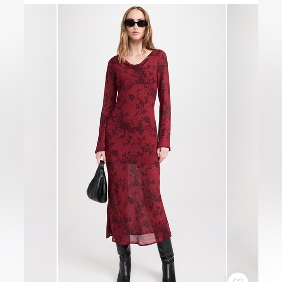 NWT WAYF Cowl Neck Maxi Dress - Picture 1 of 10
